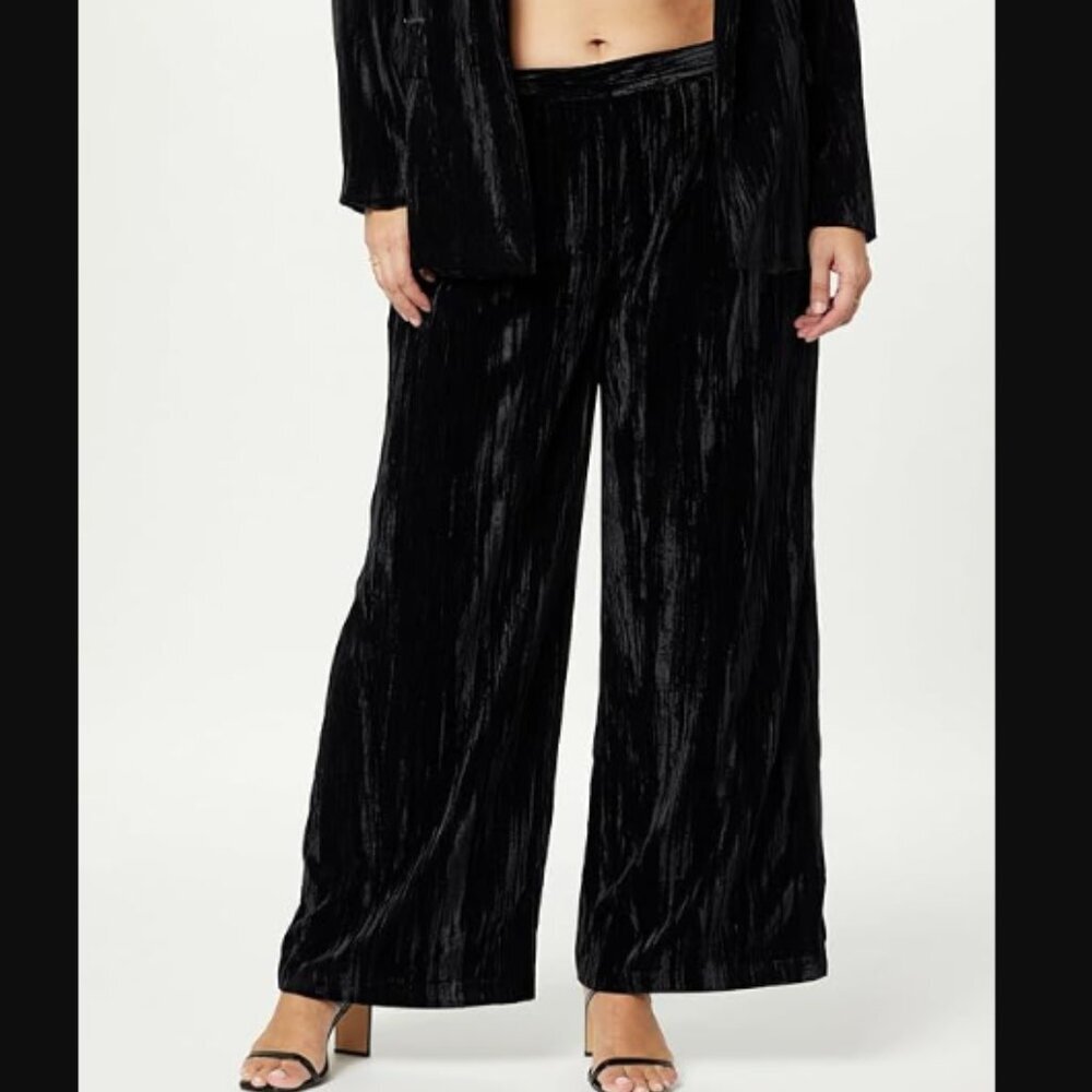 The Drop Women's Lucia Wide Leg Velvet Trouser Size Small, NWT